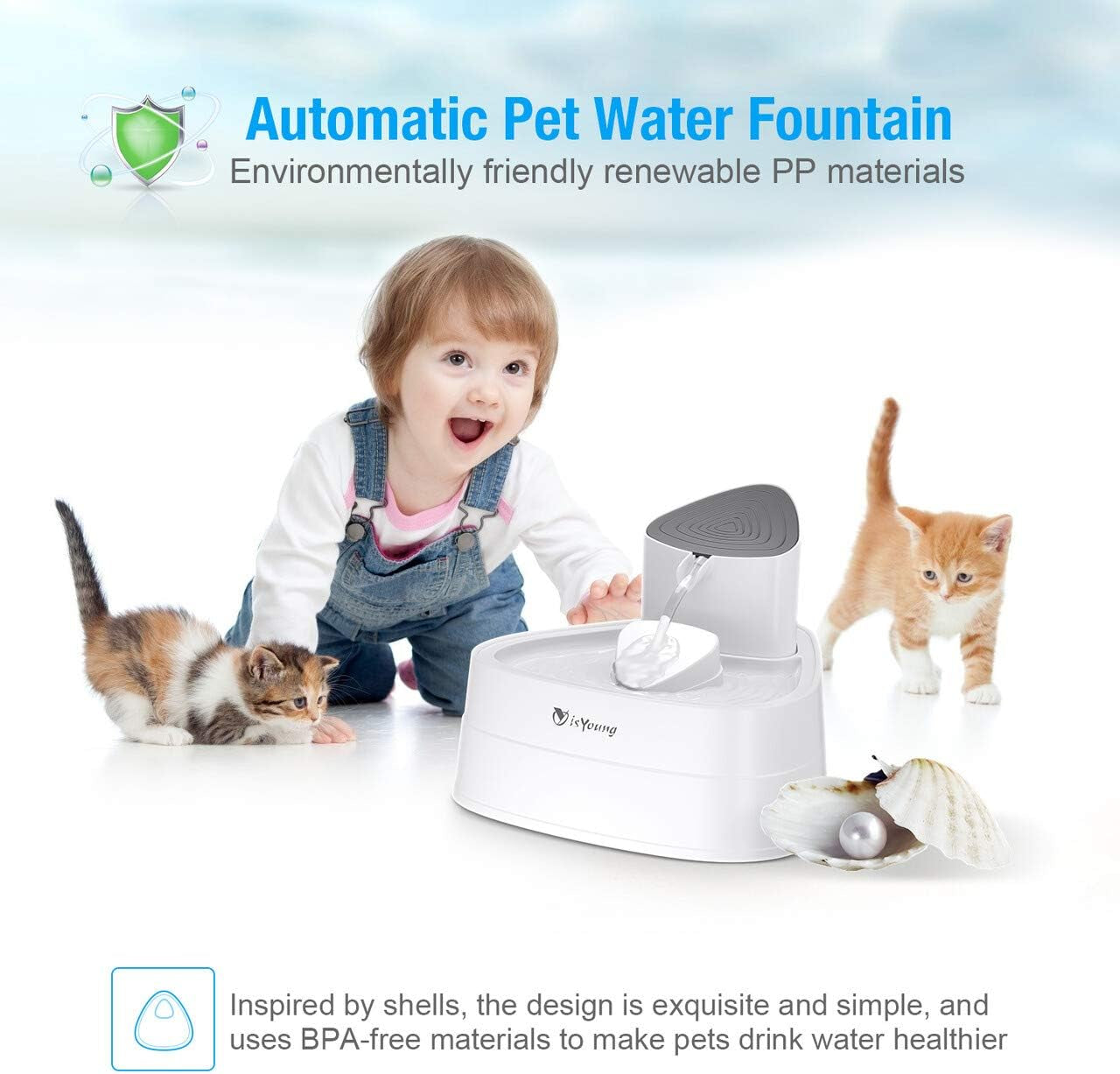 Cat Water Fountain, 101Oz/3L LED Automatic Pet Water Fountain, Ultra Quiet Pet Water Dispenser with Adjustable Water Flow and Activated Carbon Filter for Dogs, Cats, and Small Animals