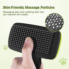 Self-Cleaning Slicker Brush for Dogs, Cats, Lightweight Dog Brush for Shedding M