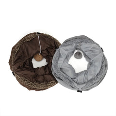 Warm Cat Tunnel Foldable Drill Barrel Cat Toy Tent Pet Toys Autumn Winter House