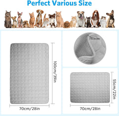 Dog Cooling Mat, Cooling Mat for Dogs Cats, Pet Reusable Bed Mat, Washable Ice Silk Mat, Self Cooling Sleeping Kennel Pad