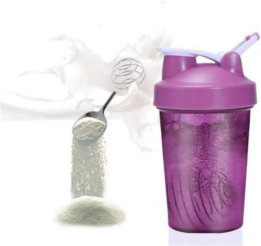 Protein  W. Classic Loop Top & Stainless Whisk Ball-Perfect for Protein Shakes and Pre Workout-Bpa Free-(16 Oz,Purple)
