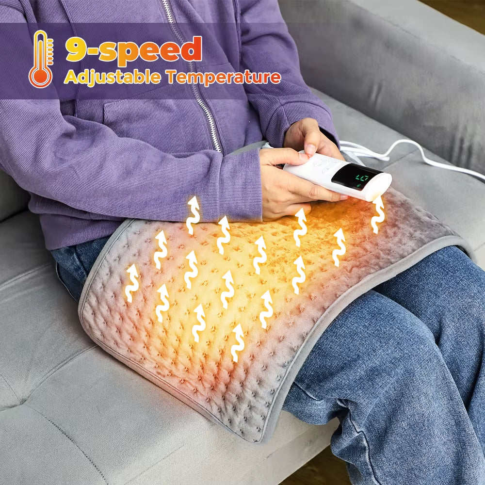 Electric Heating Pad Blanket Timer Heating Pad for Shoulder Neck Back Spine Leg Winter Warm 58X29Cm