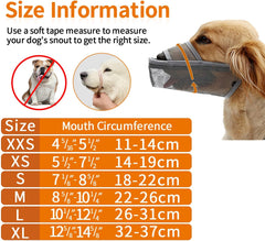 Dog Muzzle Soft Nylon Muzzle, Adjustable Breathable Mesh Dog Muzzle for Anti-Biting Anti-Barking Licking