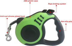 Retractable Dog Leash, Pet Walking Leash with Anti-Slip Handle, Strong Nylon Tape, Tangle-Free,One-Handed One Button Lock & Release, Suitable for Small Medium Dog Cat, (Yellow, 5M)