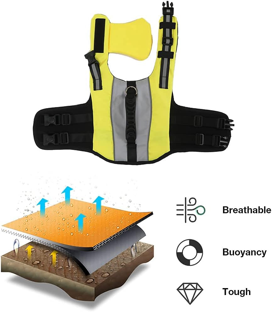 Life Vests for Dogs Boating, Dog Life Jacket for Swimming High Buoyancy Pet Life Vest High Visible & Lightweight Dog Flotation Vest with Rescue Handle