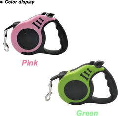 Retractable Dog Leash, Pet Walking Leash with Anti-Slip Handle, Strong Nylon Tape, Tangle-Free,One-Handed One Button Lock & Release, Suitable for Small Medium Dog Cat, (Yellow, 5M)