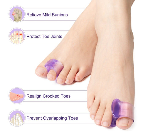 4 Pairs Gel Toe Separators – Bunion Relief Orthotic Spacers for Foot Pain Aid
