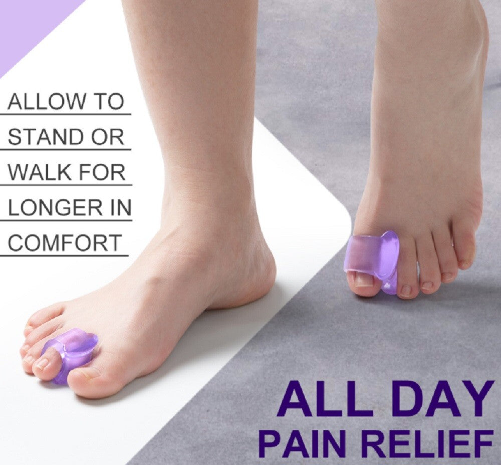 4 Pairs Gel Toe Separators – Bunion Relief Orthotic Spacers for Foot Pain Aid
