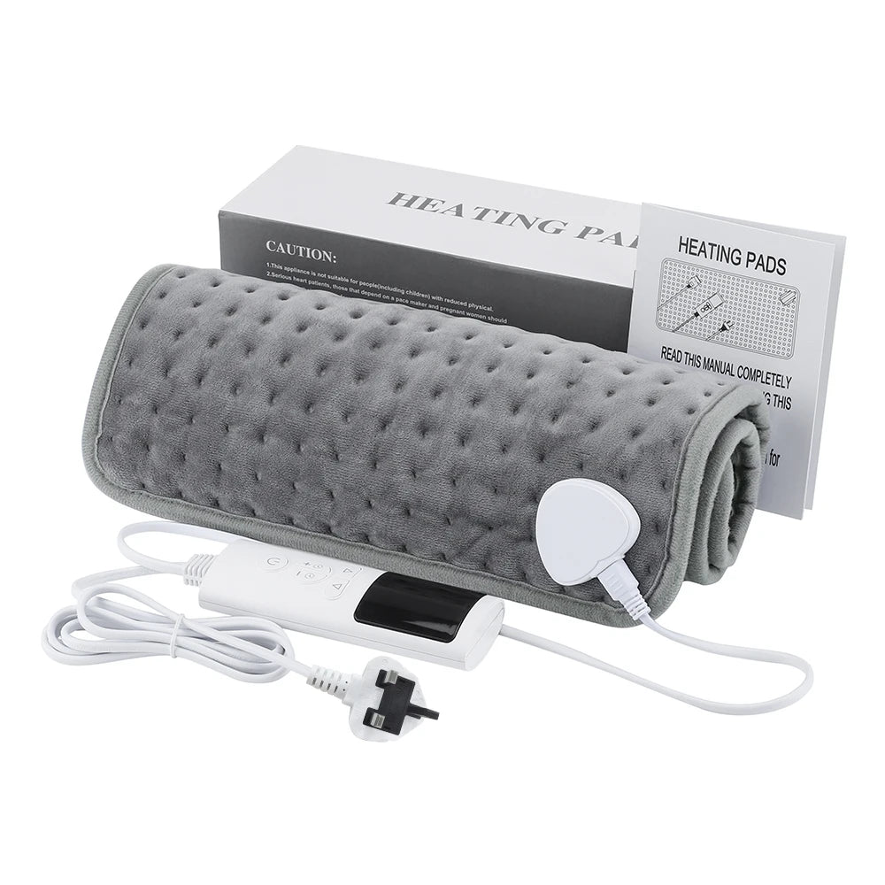 Electric Heating Pad Blanket Timer Heating Pad for Shoulder Neck Back Spine Leg Winter Warm 58X29Cm