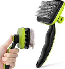 Self-Cleaning Slicker Brush for Dogs, Cats, Lightweight Dog Brush for Shedding M