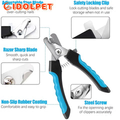 Professional Pet Nail Clipper with Safety Guard Stainless Steel Scissors Cat Dog for Claw Care Grooming Supplies Size Fits