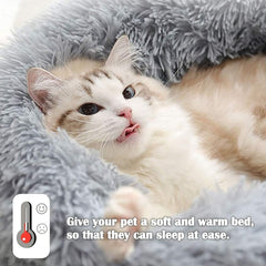 Donut Bed, 19.7'' Plush Pet Bed Mat for Small Dogs & Cats, Calming Cuddler with Waterproof Bottom, Machine Washable, Non-Slip, 22 Lbs Weight Capacity