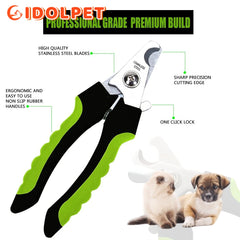 Dog Nail Clippers with Safety Guard Cat Dog Nail Trimmers Pet Nail Clippers Sharp Blades Suitable for Medium Large Dogs Cats