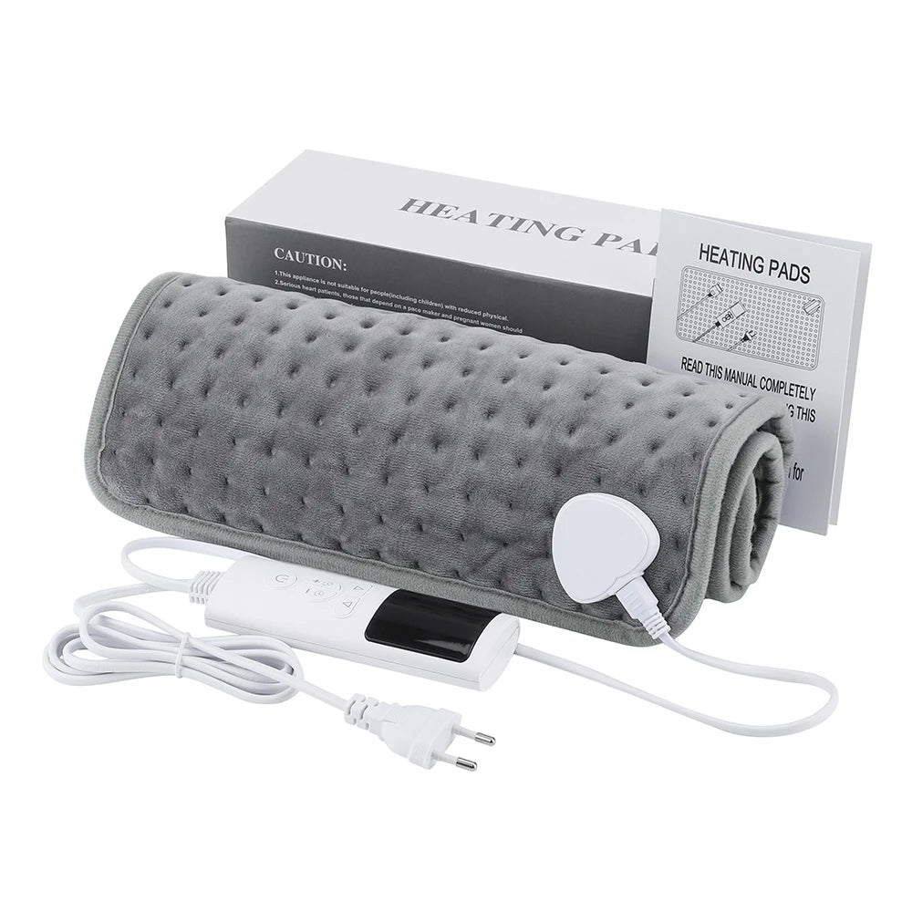 Electric Heating Pad Blanket Timer Heating Pad for Shoulder Neck Back Spine Leg Winter Warm 58X29Cm