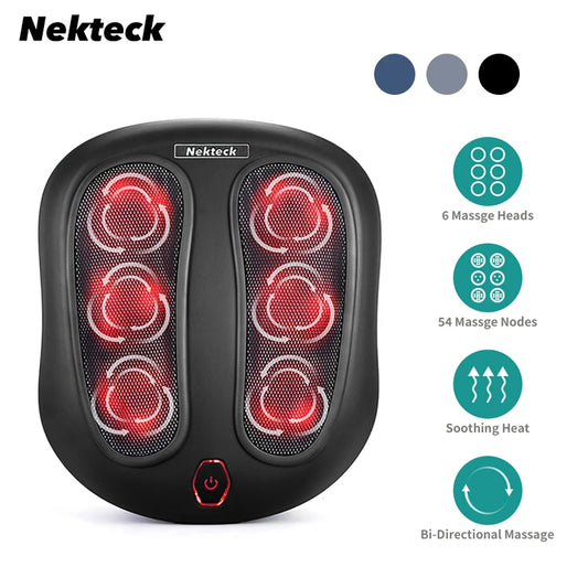 Electric Foot Massager with Heat Compress Deep Kneading Shiatsu Massage Heel Sole Point Relieve Muscle Tiredness