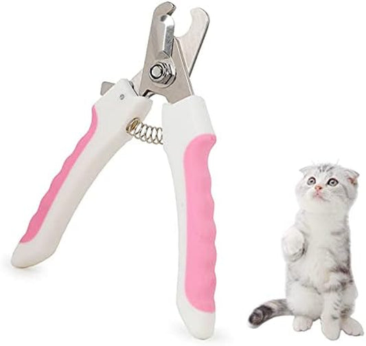 Dog Nail Clippers and Trimmer, Professional Cat Nail Clipper with Sharp Blades and Nail File (Small, Pink)