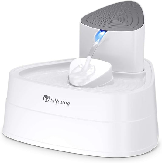 Cat Water Fountain, 101Oz/3L LED Automatic Pet Water Fountain, Ultra Quiet Pet Water Dispenser with Adjustable Water Flow and Activated Carbon Filter for Dogs, Cats, and Small Animals