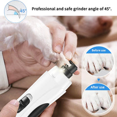 Pet Dog Nail Grinder 2-Speed Electric Rechargeable Pet Nail Trimmer Painless Paws for Small Medium Large Dogs & Cats