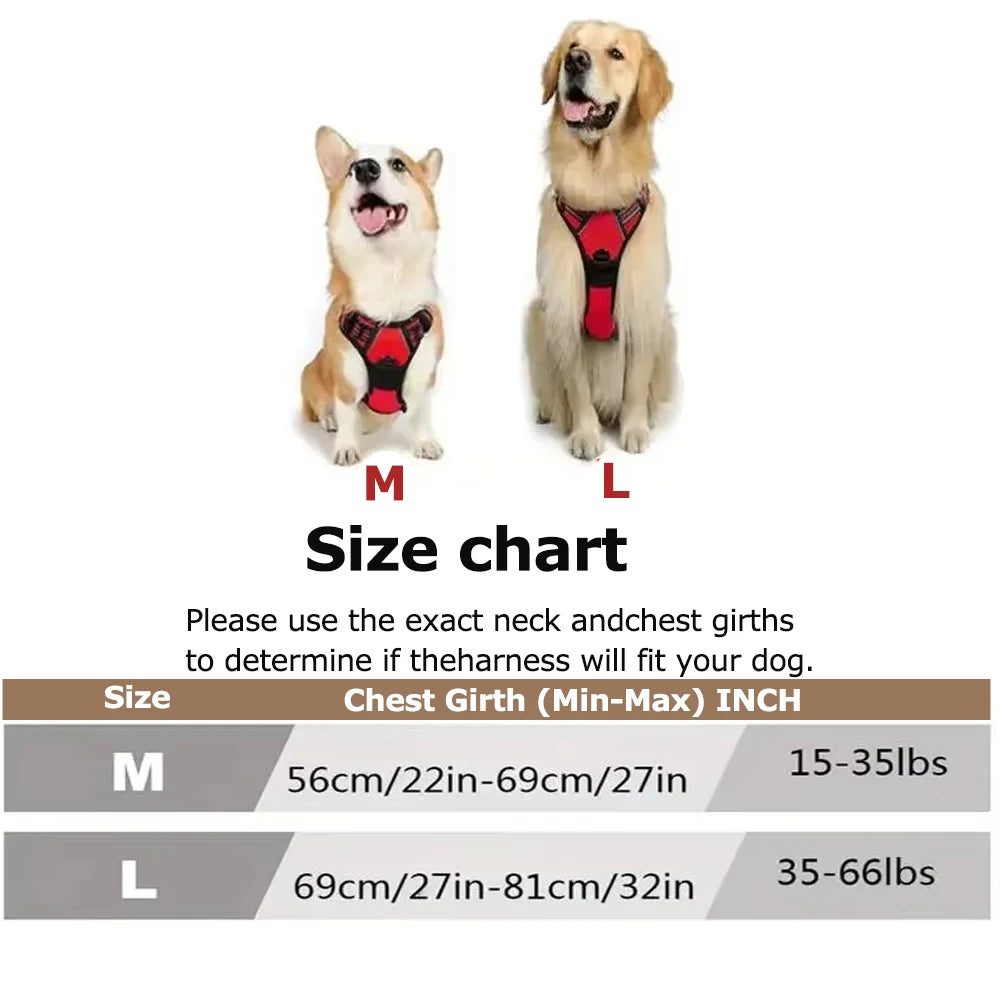 Dog Harness No Pull Reflective Dog Harness Vest with Easy Control Handle for Medium Large Dogs Outdoor Walking Training Supplies