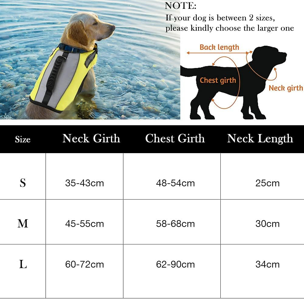 Life Vests for Dogs Boating, Dog Life Jacket for Swimming High Buoyancy Pet Life Vest High Visible & Lightweight Dog Flotation Vest with Rescue Handle