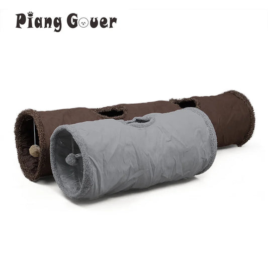 Warm Cat Tunnel Foldable Drill Barrel Cat Toy Tent Pet Toys Autumn Winter House