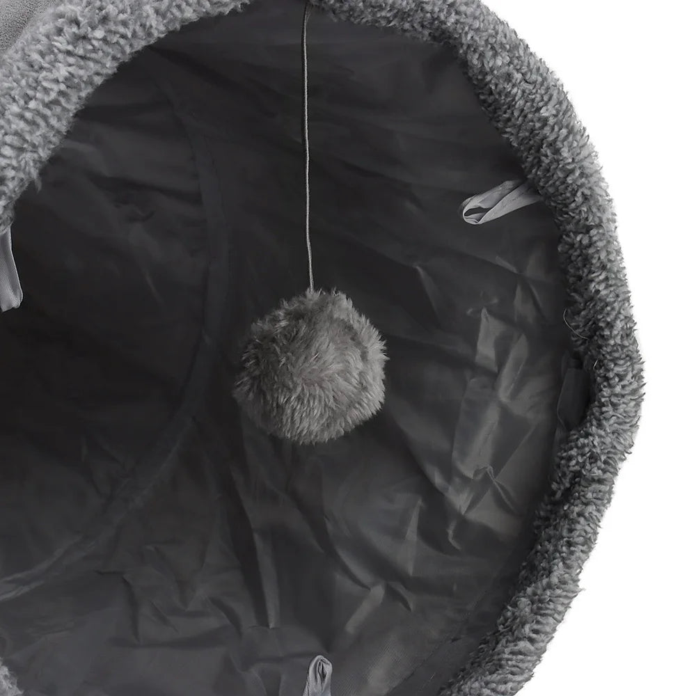 Warm Cat Tunnel Foldable Drill Barrel Cat Toy Tent Pet Toys Autumn Winter House