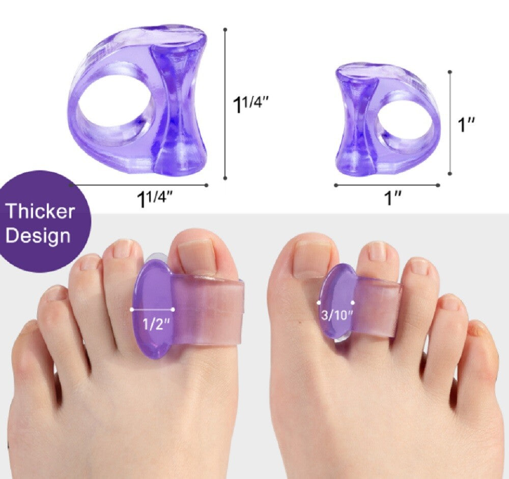 4 Pairs Gel Toe Separators – Bunion Relief Orthotic Spacers for Foot Pain Aid
