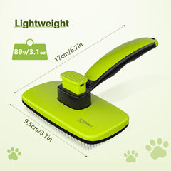 Self-Cleaning Slicker Brush for Dogs, Cats, Lightweight Dog Brush for Shedding M