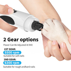 Pet Dog Nail Grinder 2-Speed Electric Rechargeable Pet Nail Trimmer Painless Paws for Small Medium Large Dogs & Cats