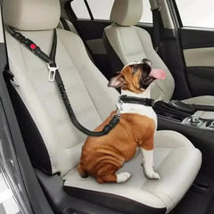 Dog Seat Belt for Car 3-In-1 Dog Leash Seatbelt Bungee Adjustable Reflective