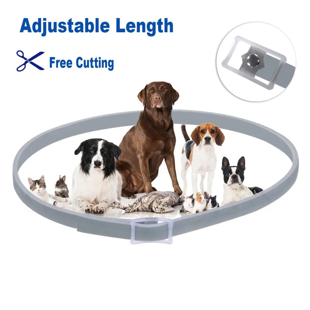 Flea and Tick Collar Silicone Adjustable Dogs Cats Collar 8 Month Protection Anti-Mosquitoes Insect Repellent Pet Supplies