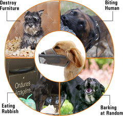 Dog Muzzle Soft Nylon Muzzle, Adjustable Breathable Mesh Dog Muzzle for Anti-Biting Anti-Barking Licking