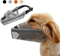 Dog Muzzle Soft Nylon Muzzle, Adjustable Breathable Mesh Dog Muzzle for Anti-Biting Anti-Barking Licking