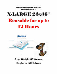 150Ct. Extreme 23X36" Super Quilted Puppy Training Pads REUSABLE up to 12Hrs