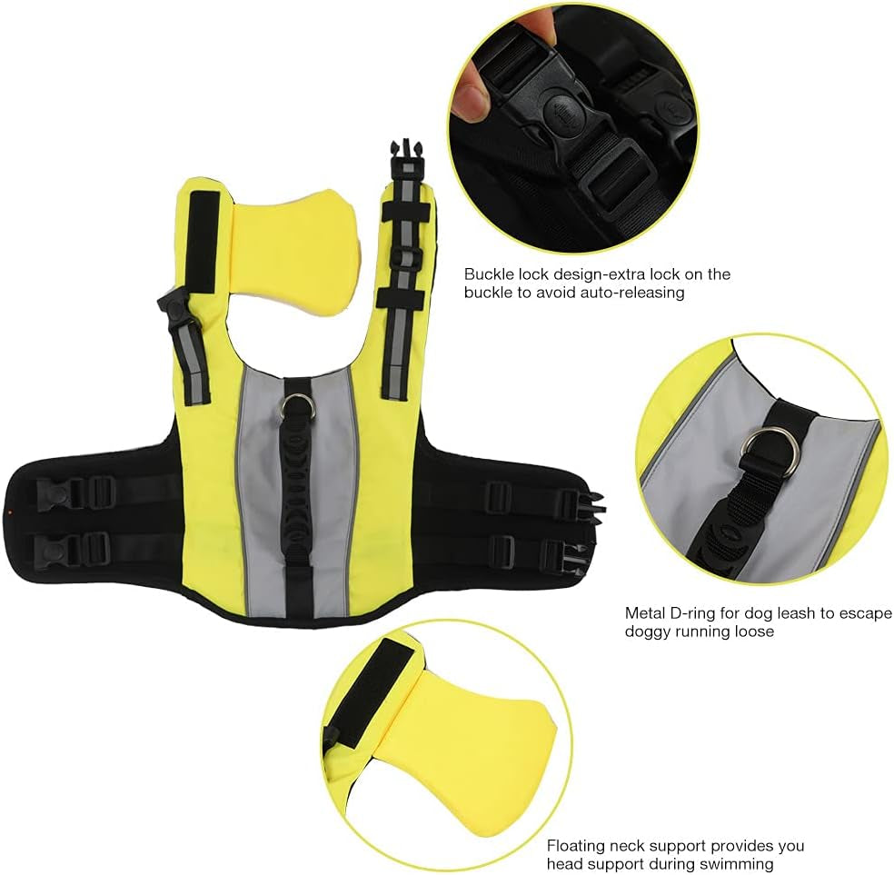 Life Vests for Dogs Boating, Dog Life Jacket for Swimming High Buoyancy Pet Life Vest High Visible & Lightweight Dog Flotation Vest with Rescue Handle