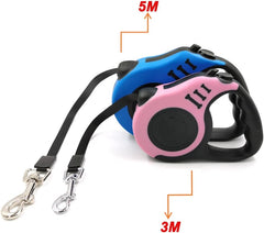 Retractable Dog Leash, Pet Walking Leash with Anti-Slip Handle, Strong Nylon Tape, Tangle-Free,One-Handed One Button Lock & Release, Suitable for Small Medium Dog Cat, (Yellow, 5M)