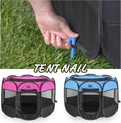Foldable Dog Playpen - Portable Pet Playpen with Removable Mesh Cover - Folding Puppy Playpen with Zippered Top - Dog Play Pen for Dogs, Cats - Durable Kitten Rabbit Playpen (Small, Pink)