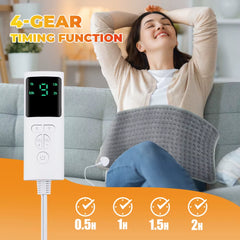 Electric Heating Pad Blanket Timer Heating Pad for Shoulder Neck Back Spine Leg Winter Warm 58X29Cm